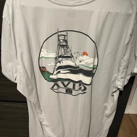 Grey Avid Fishing Shirt with design on back - Picture 2 of 2